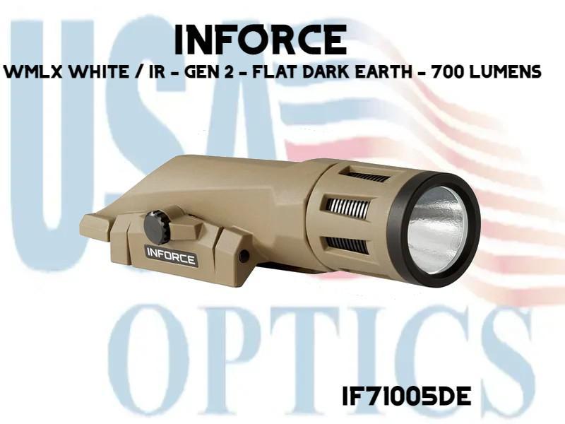 INFORCE, IF71005DE, WMLX WHITE / IR - GEN 2 - FLAT DARK EARTH - 700 LUMENS