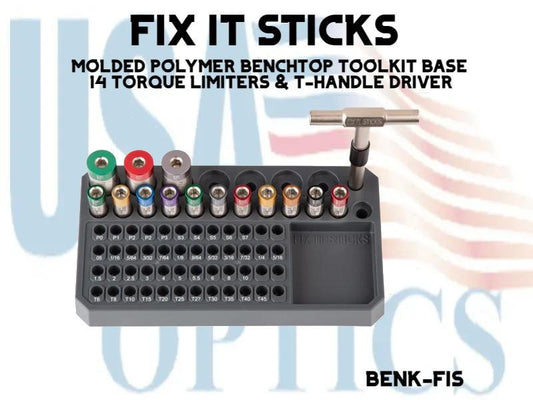 FIX IT STICKS, BENK-FIS, MOLDED POLYMER BENCHTOP TOOLKIT BASE - 14 TORQUE LIMITERS & T-HANDLE DRIVER