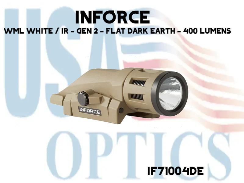 INFORCE, IF71004DE, WML WHITE / IR - GEN 2 - FLAT DARK EARTH - 400 LUMENS
