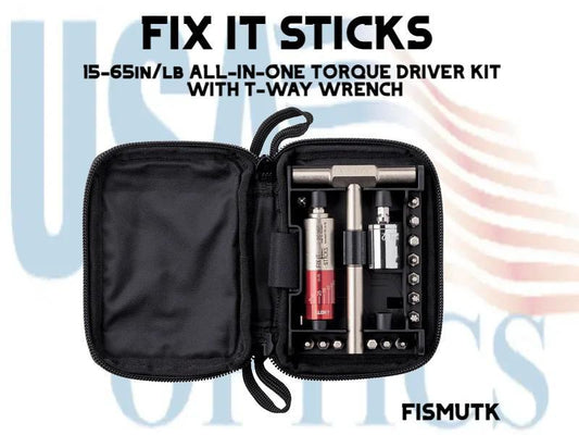 FIX IT STICKS, FISMUTK, 15-65in/lb ALL-IN-ONE TORQUE DRIVER KIT WITH T-WAY WRENCH