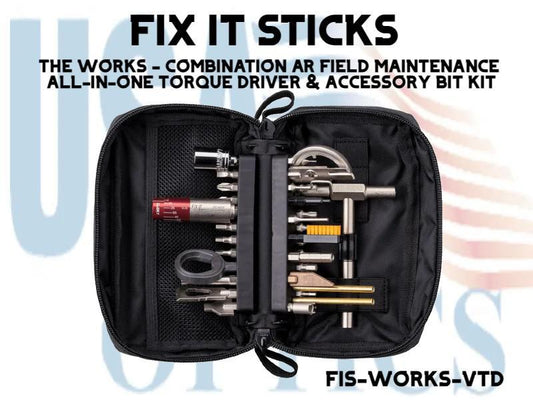 FIX IT STICKS, FIS-WORKS-VTD, THE WORKS - COMBINATION AR FIELD MAINTENANCE , ALL-IN-ONE TORQUE DRIVER &  ACCESSORY BIT KIT