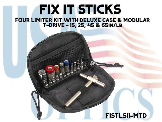 FIX IT STICKS, FISTLS11-MTD, FOUR LIMITER KIT WITH DELUXE CASE & MODULAR T-DRIVE - 15, 25, 45 & 65in/lb