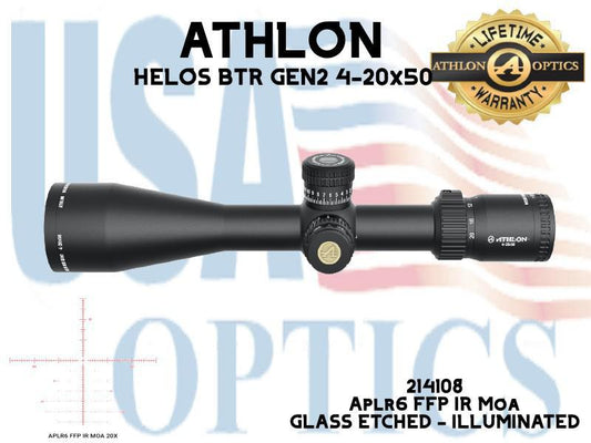 ATHLON, 214108, HELOS BTR GEN2 4-20x50 APLR6 FFP IR MOA