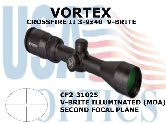 VORTEX, CF2-31025, CROSSFIRE II 3-9x40 V-BRITE ILLUMINATED