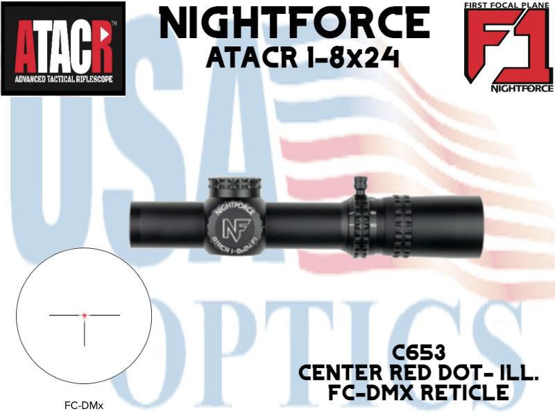 NIGHTFORCE, C653, ATACR 1-8x24 F1 FC-DMX RETICLE - ILL