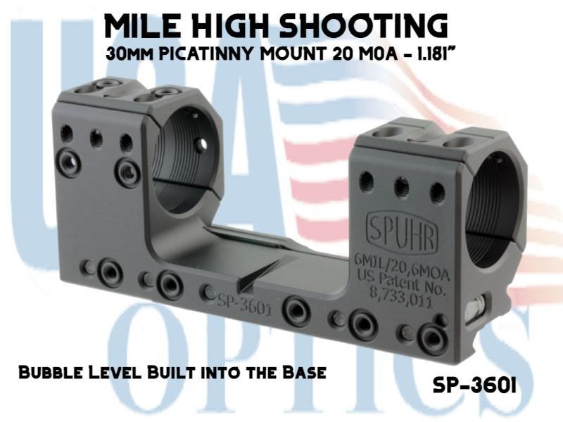 SPUHR, SP-3601, 30mm PICATINNY MOUNT 20 M0A - 1.181"