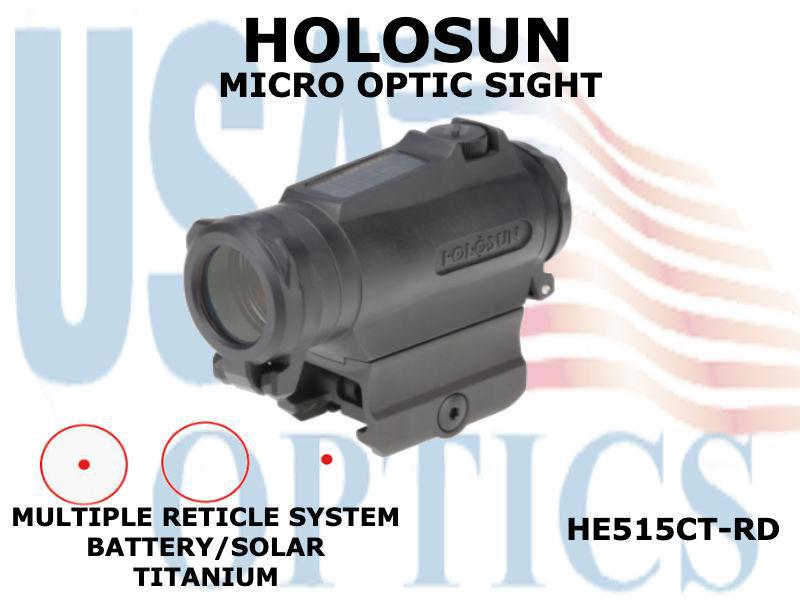 HOLOSUN, HE515CT-RD, MICRO OPTIC SIGHT - RED - BATTERY/SOLAR - TITANIUM