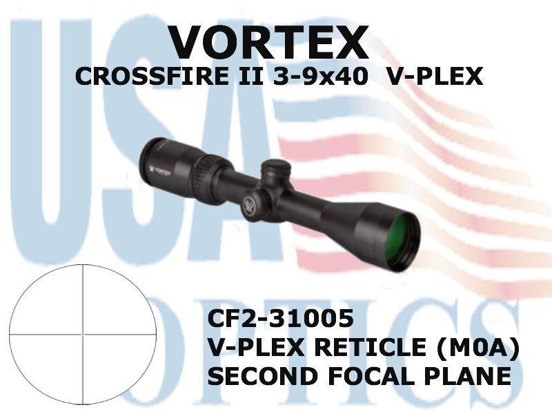 VORTEX, CF2-31005, CROSSFIRE II 3-9x40 V-PLEX MOA SFP