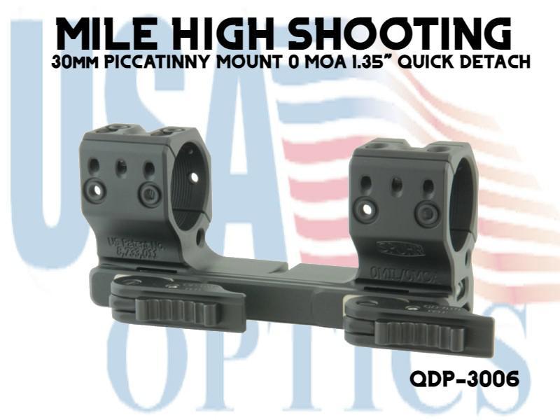 SPUHR, QDP-3006, 30mm PICCATINNY MOUNT 0 MOA 1.35" QUICK DETACH