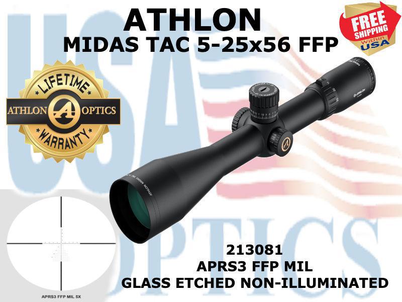 ATHLON, 213081, MIDAS TAC 5-25x56 FFP APRS3 MIL