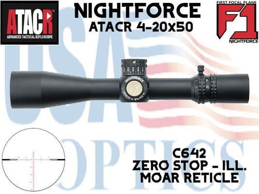 NIGHTFORCE, C642, ATACR 4-20x50 F1 .250 MOA - MOAR RETICLE - ILL