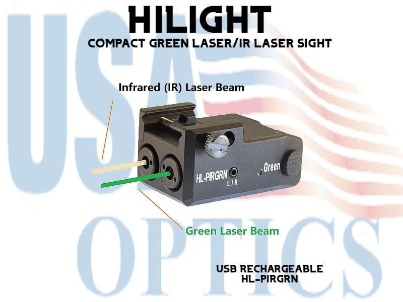HILIGHT, HL-PIRGRN, COMPACT GREEN LASER AND INFRARED IR LASER SIGHT