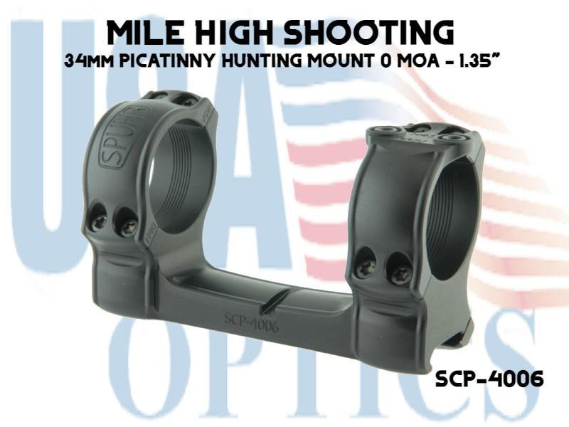 SPUHR, SCP-4006, 34mm PICATINNY HUNTING MOUNT 0 MOA - 1.35"