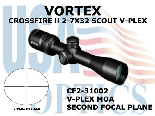 VORTEX, CF2-31002, CROSSFIRE II 2-7x32 SCOUT SCOPE