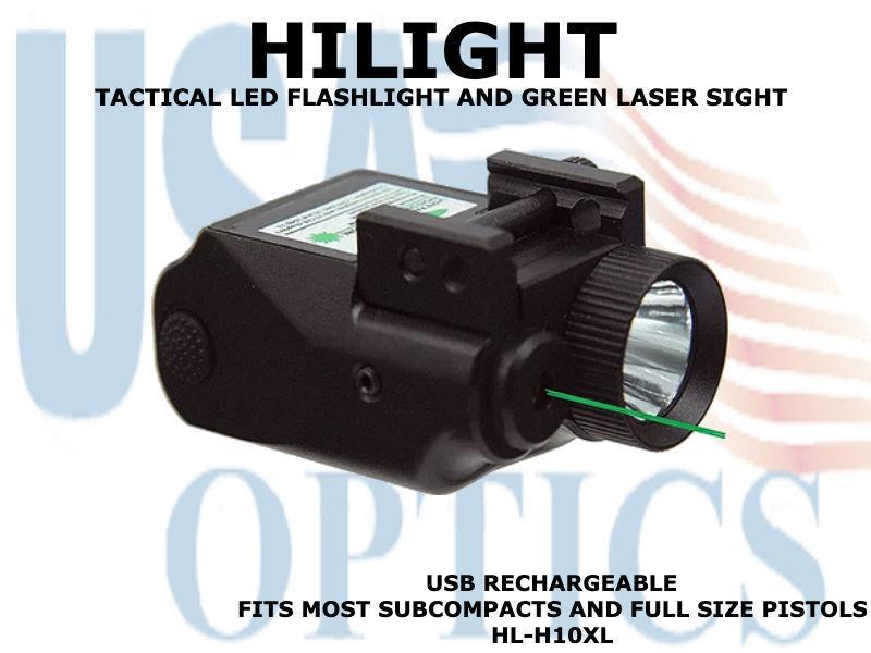 HILIGHT, HL-H10XL, 800 LM FLASHLIGHT/GREEN LASER COMBO RIFLE/PISTOL W/PP