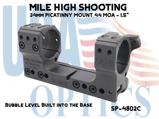 SPUHR, SP-4802C, 34mm PICATINNY MOUNT 44 MOA - 1.5"