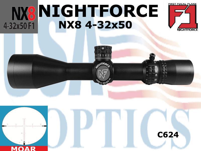 NIGHTFORCE, C624, NX8 4-32x50 MOAR F1