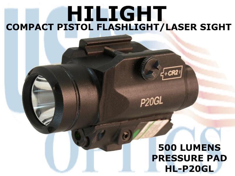 HILIGHT, HL-P20GL, GREEN LASER FLASHLIGHT for COMPACT PISTOLS