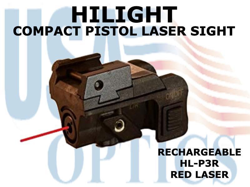 HILIGHT, HL-P3R, PISTOL RED LASER SIGHT - RECHARGEABLE