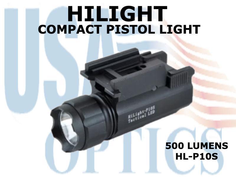 HILIGHT, HL-P10S, TACTICAL COMPACT PISTOL 500 LUMEN FLASHLIGHT