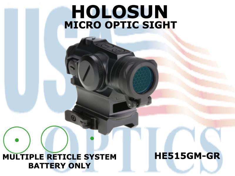HOLOSUN, HE515GM-GR, MICRO OPTIC SIGHT - GREEN - BATTERY ONLY