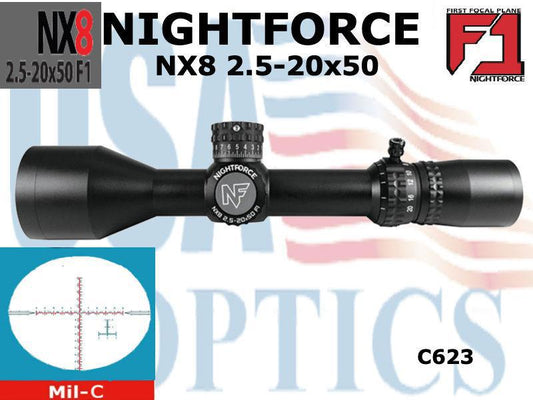 NIGHTFORCE, C623, NX8 2.5-20x50 COMPACT - MIL-C