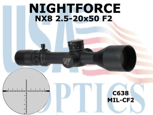 NIGHTFORCE, C638, NX8 2.5-20x50 F2 MIL-CF2