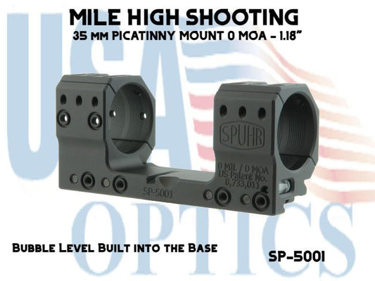 SPUHR, SP-5001, 35 mm PICATINNY MOUNT 0 MOA - 1.18"