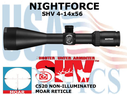 NIGHTFORCE, C520, SHV 4-14x56mm - .250 MOA - Non Illuminated - MOAR