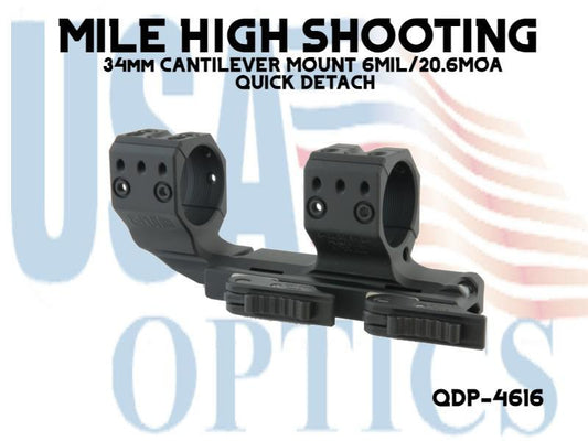 SPUHR, QDP-4616, 34mm CANTILEVER MOUNT 6MIL/20.6MOA QUICK DETACH