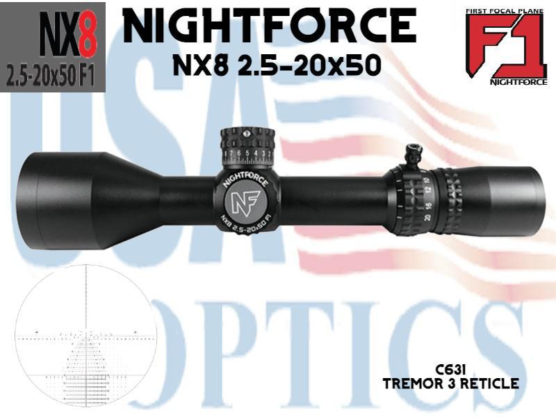 NIGHTFORCE, C631, NX8 F1 2.5-20x50 COMPACT TREMOR3