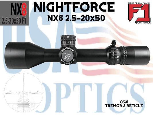 NIGHTFORCE, C631, NX8 F1 2.5-20x50 COMPACT TREMOR3