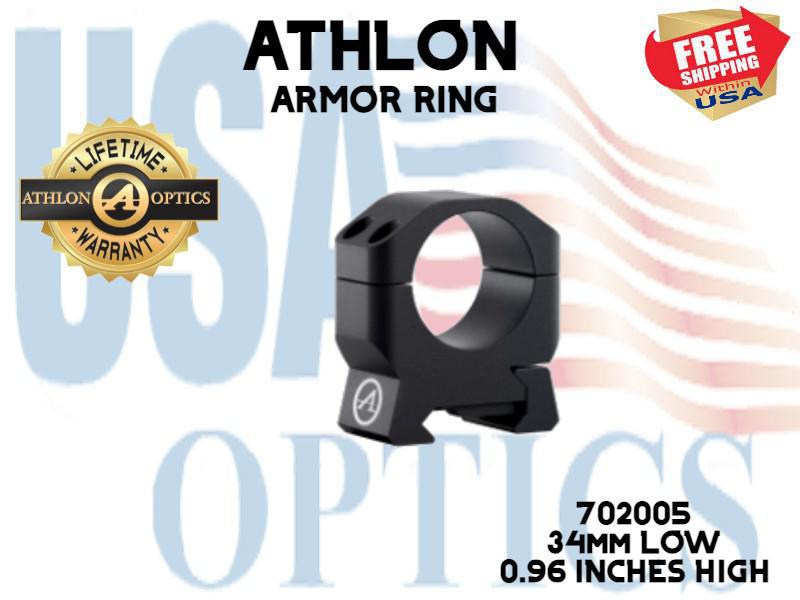 ATHLON, 702005, ARMOR 34mm LOW HEIGHT (0.96") SCOPE RING