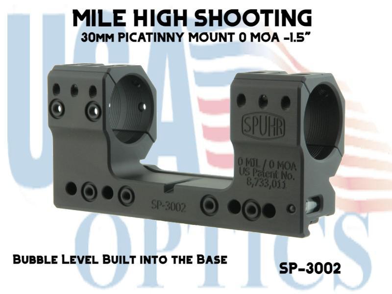 SPUHR, SP-3002, 30mm PICATINNY MOUNT 0 MOA -1.5"