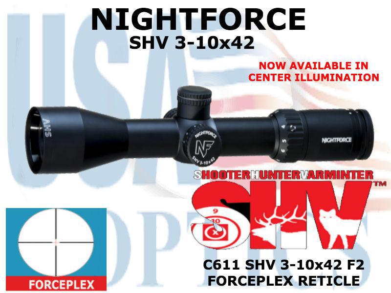 NIGHTFORCE, C611, SHV 3-10x42 Force Plex ILLUMINATED
