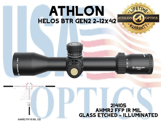 ATHLON, 214105, HELOS BTR GEN2 2-12x42AHMR2 FFP IR MIL
