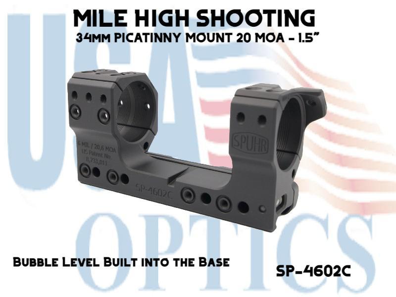 SPUHR, SP-4602C, 34mm PICATINNY MOUNT 20 MOA - 1.5"