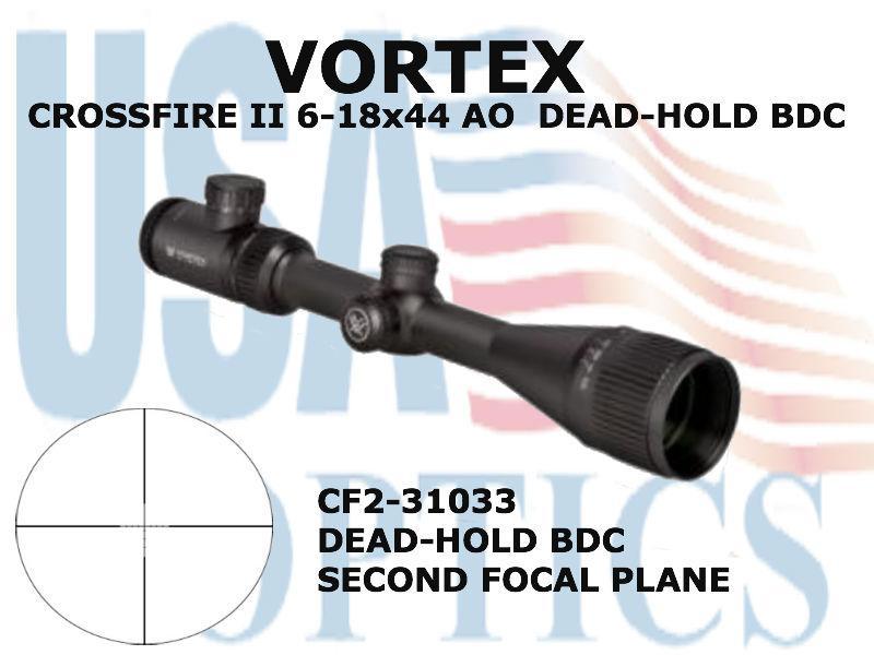VORTEX, CF2-31033, CROSSFIRE II 6-18x44 AO BDC w/SUNSHADE