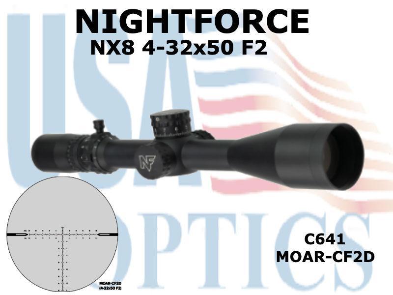 NIGHTFORCE, C641, NX8 4-32x50 F2 MOAR-CF2D F2