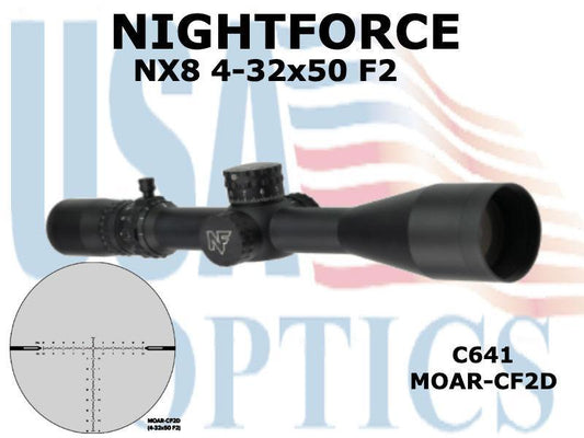 NIGHTFORCE, C641, NX8 4-32x50 F2 MOAR-CF2D F2
