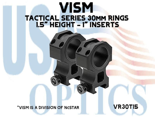 NcSTAR, VR30T15, TACTICAL SERIES 30mm RINGS - 1.5" HEIGHT - 1" INSERTS