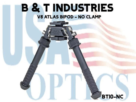 B & T INDUSTRIES, BT10-NC, V8 ATLAS BIPOD - NO CLAMP