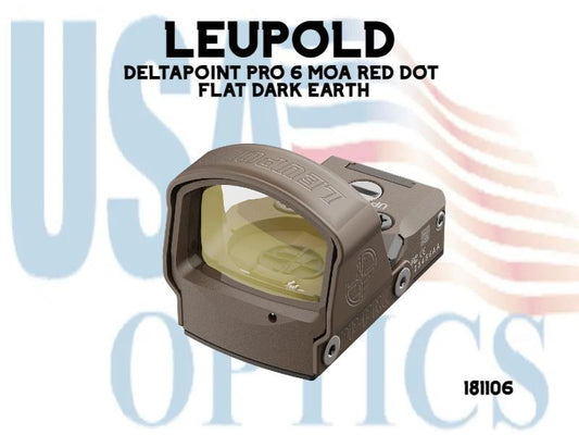 LEUPOLD, 181106, DELTAPOINT PRO 6 MOA RED DOT FLAT DARK EARTH
