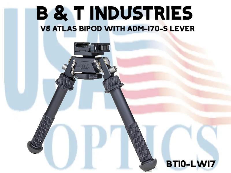 B & T INDUSTRIES, BT10-LW17, V8 ATLAS BIPOD WITH ADM-170-S LEVER