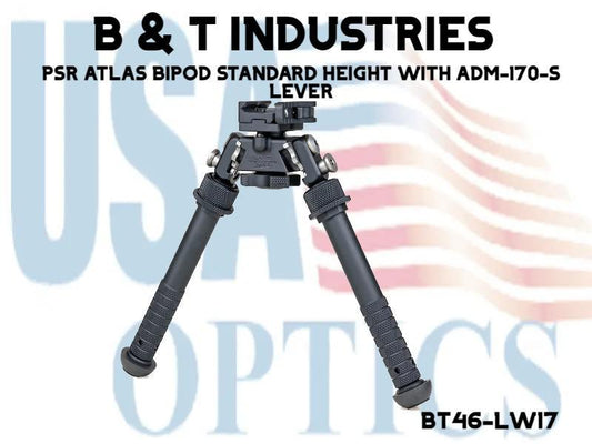 B & T INDUSTRIES, BT46-LW17, PSR ATLAS BIPOD STANDARD HEIGHT WITH ADM-170-S LEVER