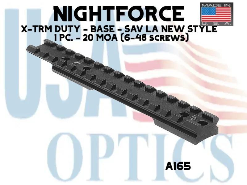 NIGHTFORCE, A165, X-TRM DUTY - BASE - SAV LA NEW STYLE - 1 PC. - 20 MOA (6-48 screws)