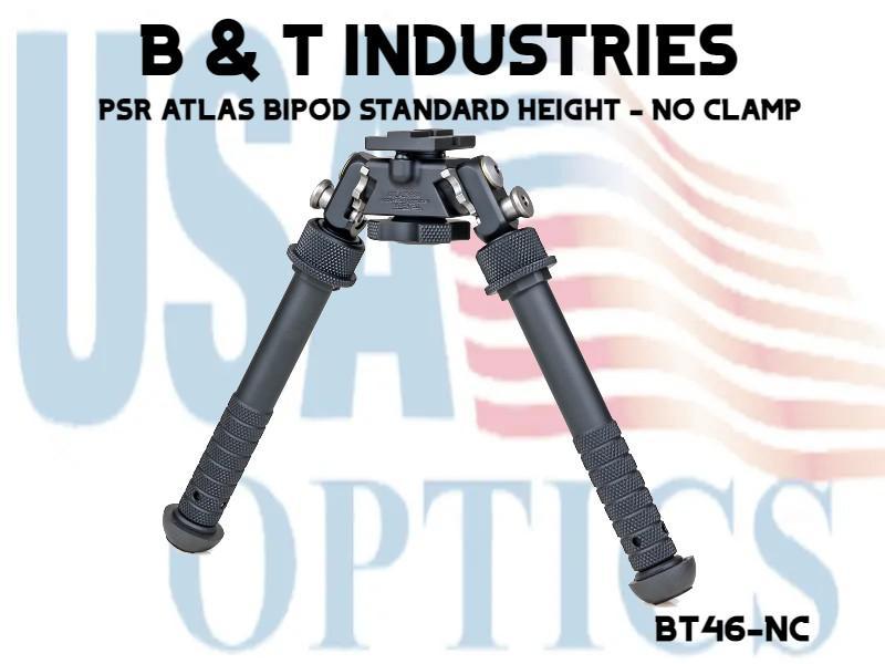 B & T INDUSTRIES, BT46-NC, PSR ATLAS BIPOD STANDARD HEIGHT - NO CLAMP