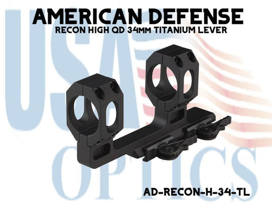 AMERICAN DEFENSE, AD-RECON-H-34-STD-TL, RECON HIGH QD 34mm TITANIUM LEVER