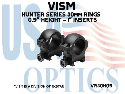 NcSTAR, VR30H09, HUNTER SERIES 30mm RINGS - 0.9" HEIGHT - 1" INSERTS