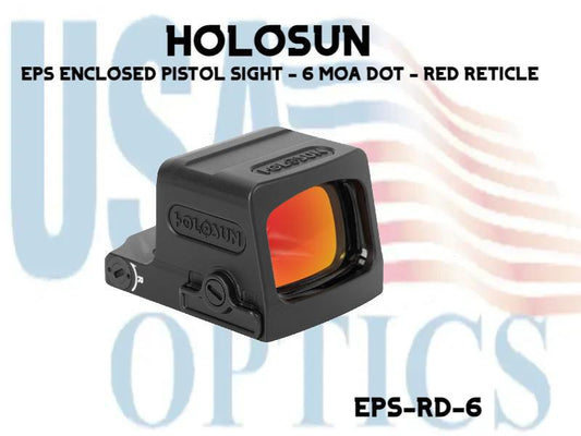 HOLOSUN, EPS-RD-6, EPS ENCLOSED PISTOL SIGHT - 6 MOA DOT - RED RETICLE